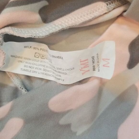 YMI Leggings Performance Women's Medium Pink and grey camouflage ankle - Picture 6 of 7